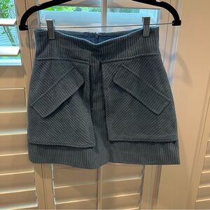 Aknvas blue corduroy mini skirt (2)